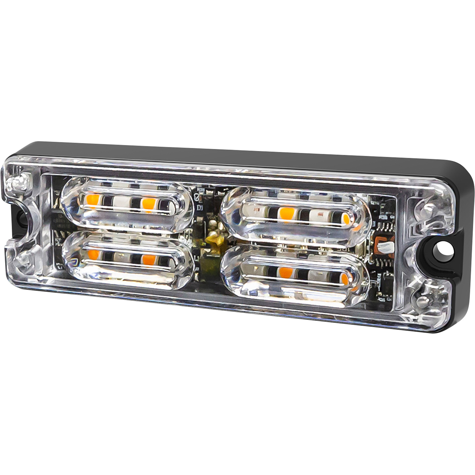 Ecco LED Warning Light, Amber/Clear Lens, 36 Flash Patterns, Model# ED3511AW
